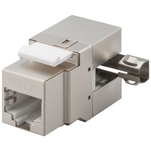 Keystone Modul RJ45 CAT 6, STP<br>17,2 mm Breite, Klemmleiste für LSA Montage (werkzeugfrei), 90° gewinkelter Ausgang