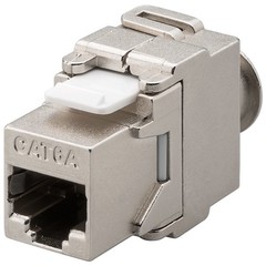 Keystone Modul RJ45 CAT 6A, STP<br>17,3 mm Breite, Schmetterling-Typ, Klemmleiste für LSA Montage (werkzeugfrei)