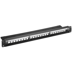 19-Zoll (48,3 cm) Keystone Patch Panel (1 HE)<br>für 24x Keystone Module