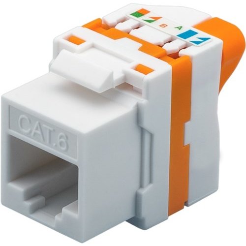 Keystone Modul RJ45 CAT 6, UTP<br>16,6 mm Breite, Klemmleiste für LSA Montage (werkzeugfrei), drehbarer Aufsatz