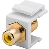 Keystone Modul Cinch/RCA<br>16,2 mm Breite, Cinch-Buchse Gelb > F-Buchse, vergoldet
