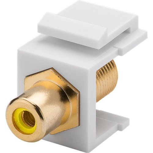 Keystone Modul Cinch/RCA<br>16,2 mm Breite, Cinch-Buchse Gelb > F-Buchse, vergoldet