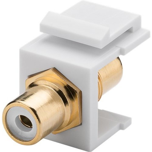 Keystone Modul Cinch/RCA<br>2x Cinch-Buchse, Weiß, vergoldet