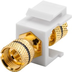 Keystone Modul Lautsprecher<br>16,2 mm Breite, Polklemme > Gewindebuchse, schwarz