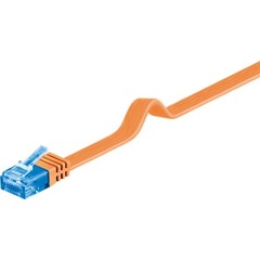 CAT 6a Flach-Patchkabel, U/UTP, Orange<br>Kupfermaterial 0.5M