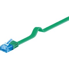 CAT 6a Flach-Patchkabel, U/UTP, Grün<br>Kupfermaterial 0.5M