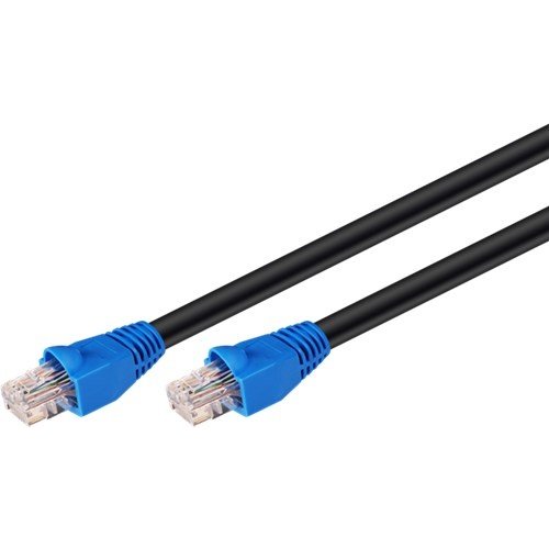 CAT 6 Outdoor-Patchkabel, U/UTP, Schwarz<br>CCA Kupfergemisch Material, PE-Außenmantel