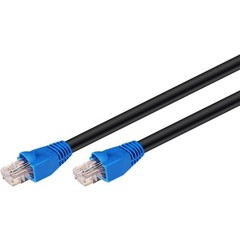 CAT 6 Outdoor-Patchkabel, U/UTP, Schwarz<br>CCA Kupfergemisch Material, PE-Außenmantel 20M