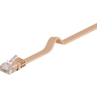 CAT 6 Flach-Patchkabel, U/UTP, Hellbraun<br>Kupfermaterial 1.5M