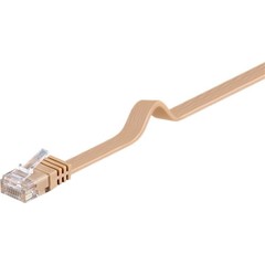 CAT 6 Flach-Patchkabel, U/UTP, Hellbraun<br>Kupfermaterial 10M