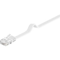 CAT 6 Flach-Patchkabel, U/UTP, Weiß<br>Kupfermaterial 1M