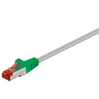 CAT 6 Crossover-Patchkabel, S/FTP (PiMF), Grau, Grün<br>LSZH halogenfrei, Kupfer 2M