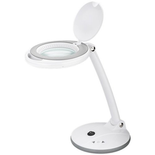 LED Stand-Lupenleuchte, 5 W<br>100 mm Glaslinse, 1,75x Vergrößerung, 3 Dioptrien, 83 Lumen - 417 Lumen