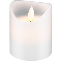 LED Echtwachs-Kerze weiß, 7,5x10 cm<br>wunderschöne und sichere Lichtlösung für viele Bereiche wie Haus und Loggia, Büros, Schulen oder Seniorenheime