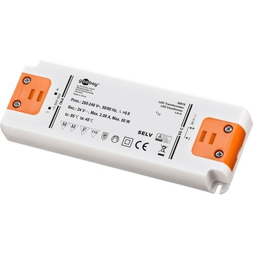 LED-Trafo 24 V (DC)/50 W<br>24 V DC für LEDs bis 50 W Gesamtlast