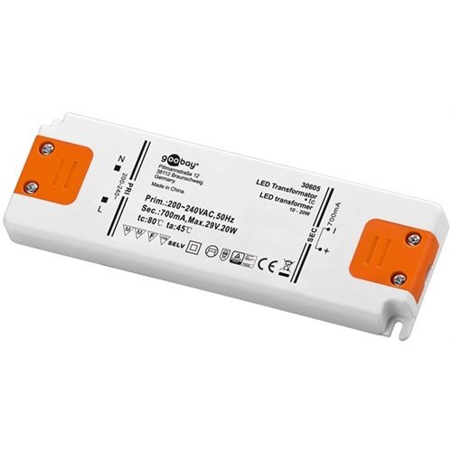 LED Konstantstrom-Trafo 700 mA / 20 W<br>700 mA CC für LEDs bis 20 W Gesamtlast