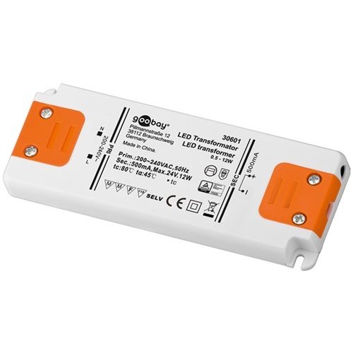 LED Konstantstrom-Trafo 500 mA / 12 W<br>500 mA CC für LEDs bis 12 W Gesamtlast