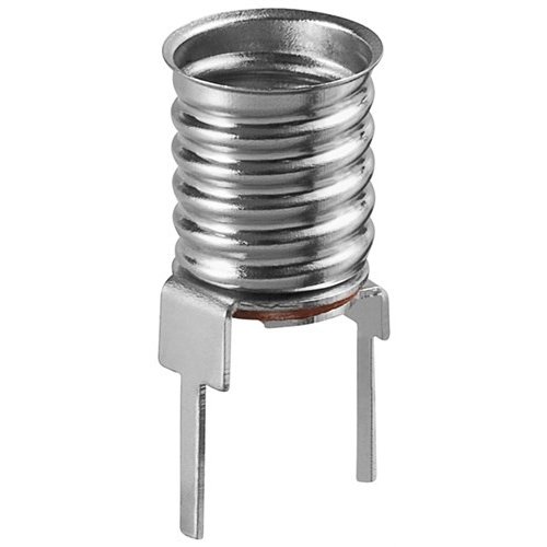 E10 Lampenfassung<br>max. 10 W/24 V (DC), Printmontage, vertikal (2-Pin)