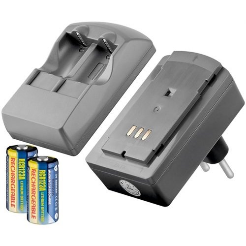 Fotobatterie-Steckerladegerät<br>geeignet für bis zu 2x CR123 Batterien/Akkus