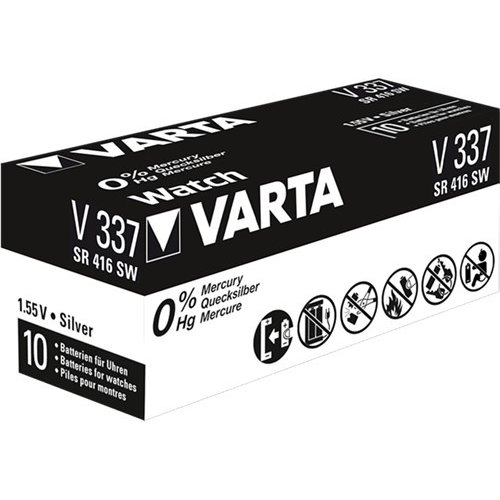 Varta SR416 (V337)<br>Silberoxid-Zink-Knopfzelle, 1,55 V Uhrenbatterie