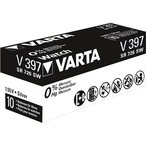 Varta SR59 (V397)<br>Silberoxid-Zink-Knopfzelle, 1,55 V Uhrenbatterie