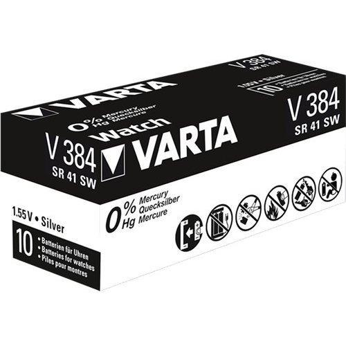 Varta SR41 (384)<br>Silberoxid-Zink-Knopfzelle, 1,55 V Uhrenbatterie