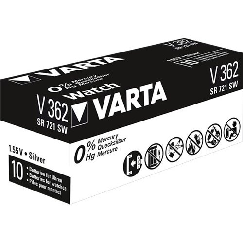 Varta SR58 (V362)<br>Silberoxid-Zink-Knopfzelle, 1,55 V Uhrenbatterie