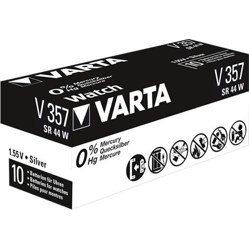 Varta SR44 (V357)<br>Silberoxid-Zink-Knopfzelle, 1,55 V Uhrenbatterie