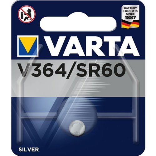 Varta SR60 (V364)<br>Silberoxid-Zink-Knopfzelle, 1,55 V Uhrenbatterie