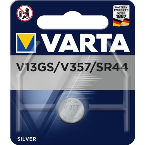 Varta SR44 (V13GS/357)<br>Silberoxid-Zink-Knopfzelle, 1,55 V Uhrenbatterie