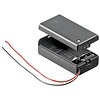 1x 9V Block Batteriehalter<br>lose Kabelenden, wasserabweisend