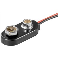 1x 9V Block Batteriehalter<br>lose Kabelenden, wasserabweisend