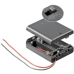 3x AA (Mignon) Batteriehalter<br>lose Kabelenden, wasserabweisend, schaltbar