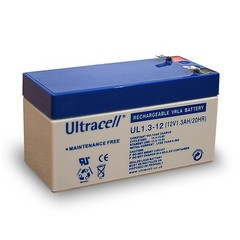 Ultracell Bleiakku 12 V, 1,3 Ah (UL1.3-12)<br>Faston (4,8 mm) Bleiakku, VdS
