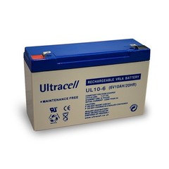 Ultracell Bleiakku 6 V, 10 Ah (UL10-6)<br>Faston (4,8 mm) Bleiakku