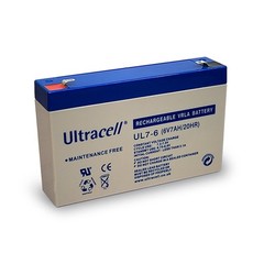 Ultracell Bleiakku 6 V, 7 Ah (UL7-6)<br>Faston (4,8 mm) Bleiakku