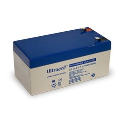 Ultracell Bleiakku 12 V, 3,4 Ah (UL3.4-6)<br>Faston (4,8 mm) Bleiakku, VdS