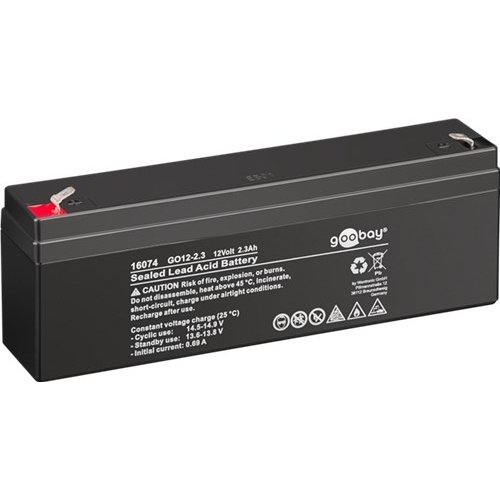 GO12-2.3 (2300 mAh, 12 V)<br>Faston (4,8 mm) Bleiakku