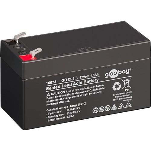 GO12-1,3 (1300 mAh, 12 V)<br>Faston (4,8 mm) Bleiakku