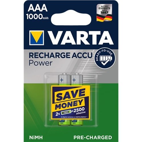 Varta AAA (Micro)/HR03 (5703) - 1000 mAh<br>LSD-NiMH Akku (Ready-to-Use), 1,2 V