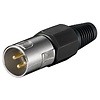 Mikrofonstecker, 3 Pin<br>mit vergoldeten Kontakten und geschraubter Zugentlastung