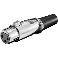 Mikrofonkupplung, 3 Pin<br>mit Verriegelung und geschraubter Zugentlastung