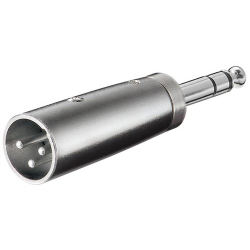 XLR Adapter, AUX Klinke 6,35 mm stereo Stecker zu XLR Stecker<br>XLR-Stecker (3-Pin) > Klinke 6,35 mm Stecker (4-Pin, stereo)