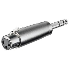 XLR Adapter, AUX Klinke 6,35 mm stereo Stecker zu XLR Buchse<br>XLR-Buchse (3-Pin) > Klinke 6,35 mm Stecker (4-Pin, stereo)