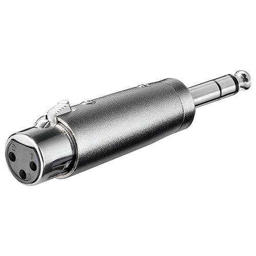 XLR Adapter, AUX Klinke 6,35 mm stereo Stecker zu XLR Buchse<br>XLR-Buchse (3-Pin) > Klinke 6,35 mm Stecker (4-Pin, stereo)