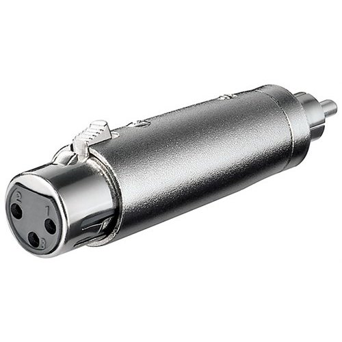 XLR Adapter, Cinch Stecker zu XLR Buchse<br>XLR-Buchse (3-Pin) > Cinch-Stecker