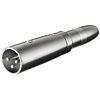 XLR Adapter, AUX Klinke 6,35 mm Buchse zu XLR Stecker<br>XLR-Stecker (3-Pin) > Klinke 6,35 mm Buchse (2-Pin, mono)