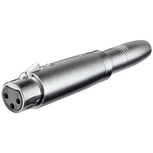 XLR Adapter, AUX Klinke 6,35 mm Buchse zu XLR Buchse<br>XLR-Buchse (3-Pin) > Klinke 6,35 mm Buchse (2-Pin, mono)