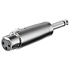 XLR Adapter, AUX Klinke 6,35 mm mono Stecker zu XLR Buchse<br>XLR-Buchse (3-Pin) > Klinke 6,35 mm Stecker (2-Pin, mono)