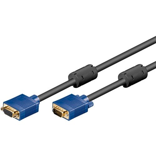 Full HD SVGA Monitorverlängerung, vergoldet<br>VGA-Stecker (15-polig) > VGA-Buchse (15-polig) 10M